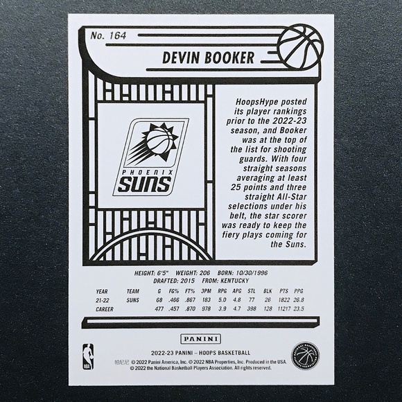 Devin Booker - 2022-23 Hoops #164 - Picture 2 of 2